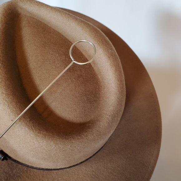 Olive & Pique Women’s Hat Large Brown Wool Western Rancher Hat Gold Buckle NEW - Picture 7 of 7